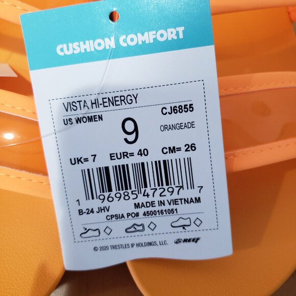 Reef‎ Women\'s Vista Hi-Energy Cushion Comfort Sandals Orangeade Color Sz 9 New